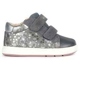 Geox Baby Toddler Girl Biglia Shoes, Dark Grey Silver, US 6.5, EU 22